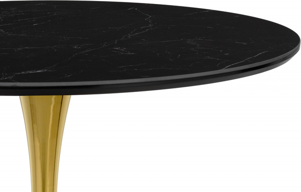 Обеденный стол Notta Тулип 73x90 (черный мрамор/золотой)