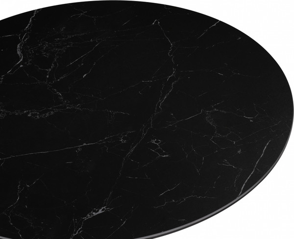 Обеденный стол Notta Тулип 73x90 (черный мрамор/золотой)