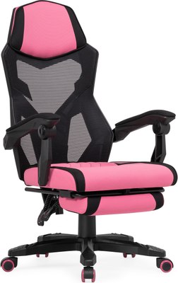 Кресло офисное Woodville Brun (розовый/черный) - фото