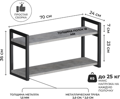 Полка Макс Стайл Пн700