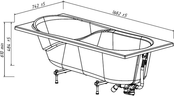 Ванна из искусственного мрамора Belux Элит ВЭ-1700