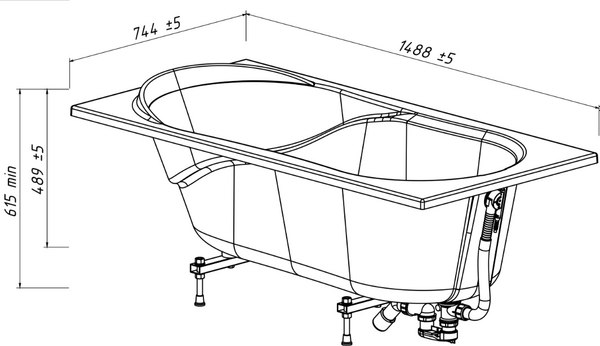 Ванна из искусственного мрамора Belux Элит ВЭ-1500