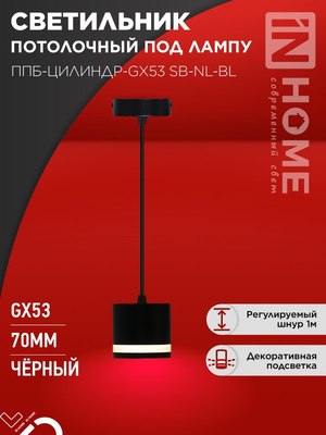 Потолочный светильник INhome ППБ-Цилиндр-GX53 SB-NL-BL / 4690612056654