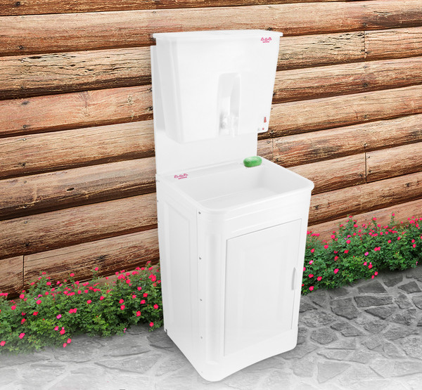 Умывальник для дачи Мастерица С пластиковой тумбой c ЭВН ЭВБО-22