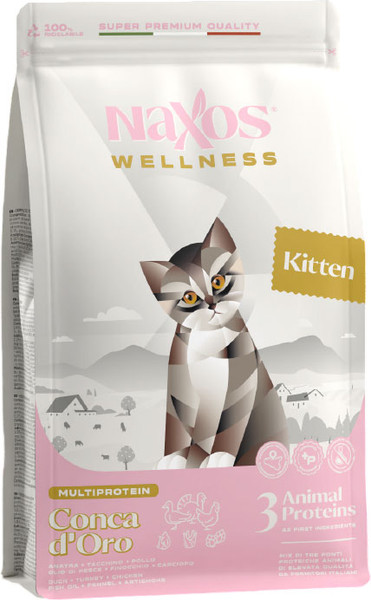 Сухой корм для кошек Adragna Naxos Wellness Kitten утка, курица и индейка - фото