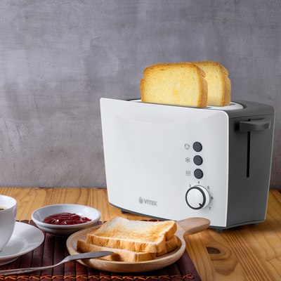 Тостер Vitek VT-7166 (черный/белый)