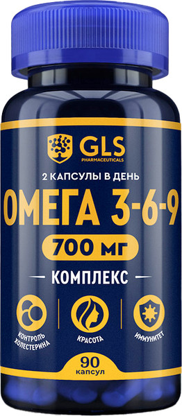 Жирные кислоты GLS Pharmaceuticals Омега 3-6-9 №90 - фото
