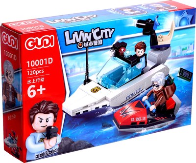 Конструктор Gudi Полиция. Погоня на катере 10001 / 10855627 - фото