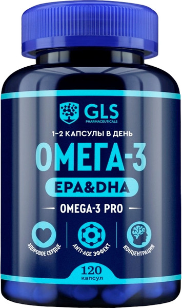 Жирные кислоты GLS Pharmaceuticals Про-Омега-3 №120 - фото