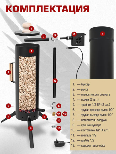 Дымогенератор для копчения Helicon Ворон New
