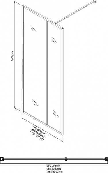 Душевая стенка Niagara Nova NG-481-12FBLACK 120x200