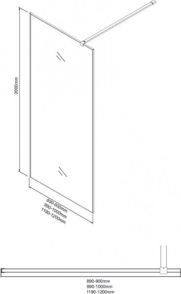 Душевая стенка Niagara Nova NG-781-12BLACK 120x200