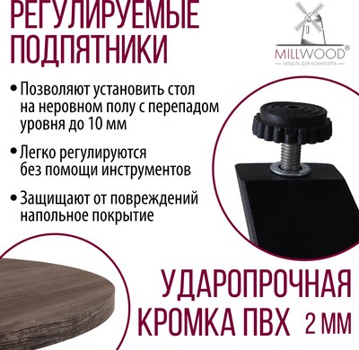 Обеденный стол Millwood Женева 2 D1200 120x120x75