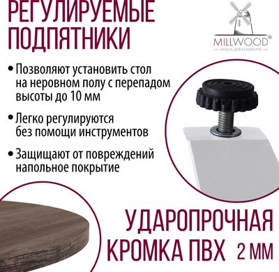 Обеденный стол Millwood Женева 2 D1200 120x120x75