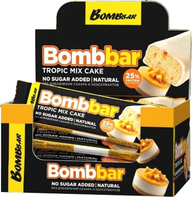 Набор протеиновых батончиков Bombbar Торт тропический микс - фото