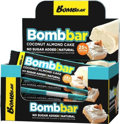 Набор протеиновых батончиков Bombbar Миндально-кокосовый торт - фото