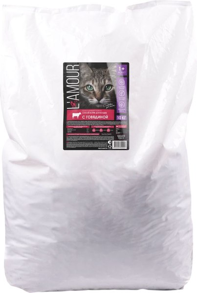 Сухой корм для кошек L'amour с говядиной - фото