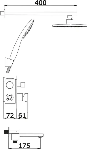 Душевая система со смесителем Vieir V393563S