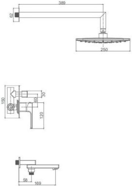 Душевая система со смесителем Vieir V393563F