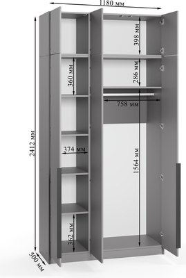 Шкаф Soma Lord Black 3-х створчатый 120x240