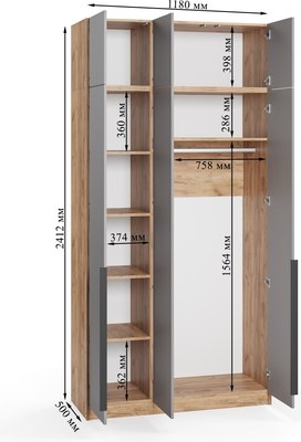 Шкаф Soma Lord Black 3-х створчатый 120x240
