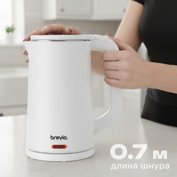 Электрочайник Brevio Steel Kettle BV4200 (белый)