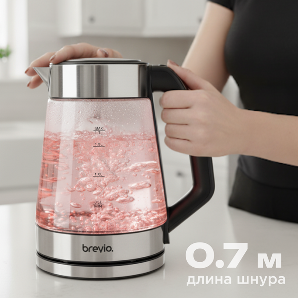 Электрочайник Brevio Glass Kettle BV8060 (черный)