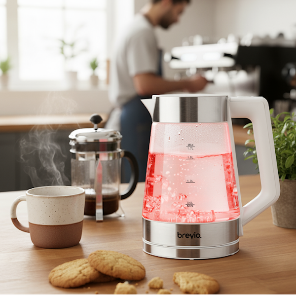 Электрочайник Brevio Glass Kettle BV8060 (белый)