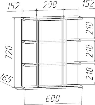 Шкаф для ванной Интермебель H-06.ШН-03.00