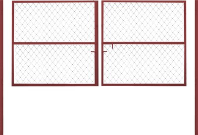 Ворота распашные Белзабор Из профильной трубы и сетки рабицы внутреннее открытие 3x1.2м - фото