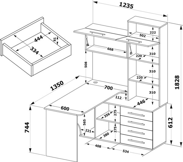 Компьютерный стол Сокол-Мебель КСТ-14.1П