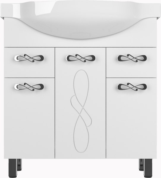 Тумба под умывальник Style Line Венеция 85см 2 ящика (для классической раковины) - фото