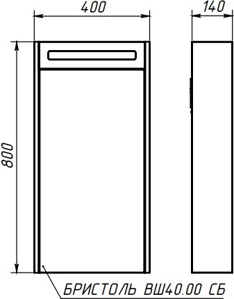Шкаф с зеркалом для ванной Belux Бристоль ВШ 40
