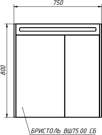 Шкаф с зеркалом для ванной Belux Бристоль ВШ 75