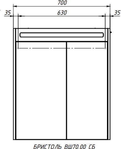 Шкаф с зеркалом для ванной Belux Бристоль ВШ 70