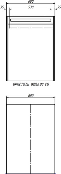 Шкаф с зеркалом для ванной Belux Бристоль ВШ 60