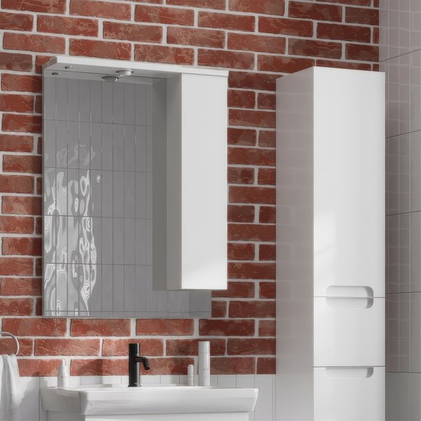 Шкаф с зеркалом для ванной Belux Мадейра В 65 Ш