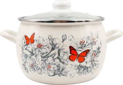 Кастрюля Лысьвенские эмали Яблоневый цвет 4213АП2/4Жм - фото