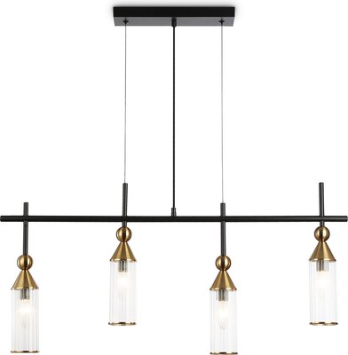 Люстра Ambrella LH55254/4 BK/BS/CL (черный/латунь/прозрачный)