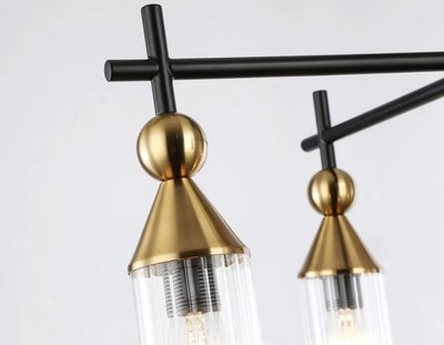 Люстра Ambrella LH55256/5 BK/BS/CL (черный/латунь/прозрачный)