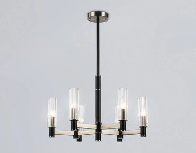 Люстра Ambrella LH55501/6 SN/BK/CL (сатин никель/черный/прозрачный)
