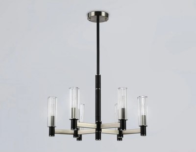 Люстра Ambrella LH55501/6 SN/BK/CL (сатин никель/черный/прозрачный)