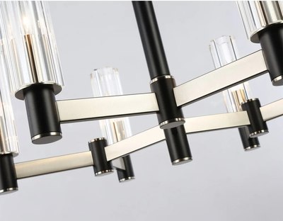 Люстра Ambrella LH55501/6 SN/BK/CL (сатин никель/черный/прозрачный)