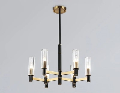 Люстра Ambrella LH55511/6 BK/BS/CL (черный/латунь/прозрачный)