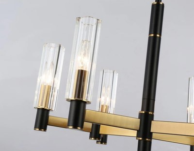 Люстра Ambrella LH55511/6 BK/BS/CL (черный/латунь/прозрачный)