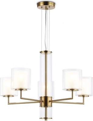 Люстра Ambrella LH56011/5 BS/FR (латунь/белый матовый) - фото