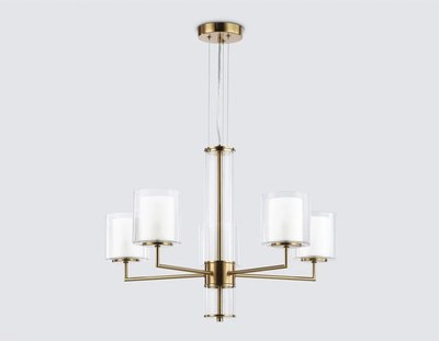 Люстра Ambrella LH56011/5 BS/FR (латунь/белый матовый)