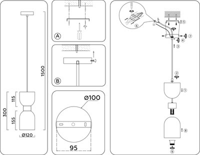 Потолочный светильник Ambrella LH56091 BS/FR
