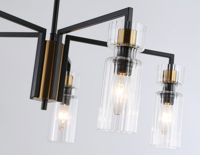 Люстра Ambrella LH56113/5 BK/BS/CL (черный/латунь/прозрачный)