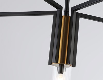Люстра Ambrella LH56113/5 BK/BS/CL (черный/латунь/прозрачный)